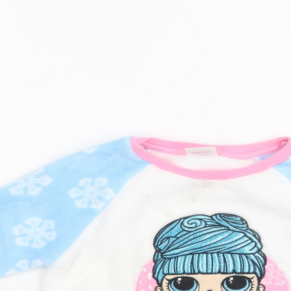 George Girls White Geometric Polyester Top Pyjama Top Size 5-6 Years   - LOL Surprise