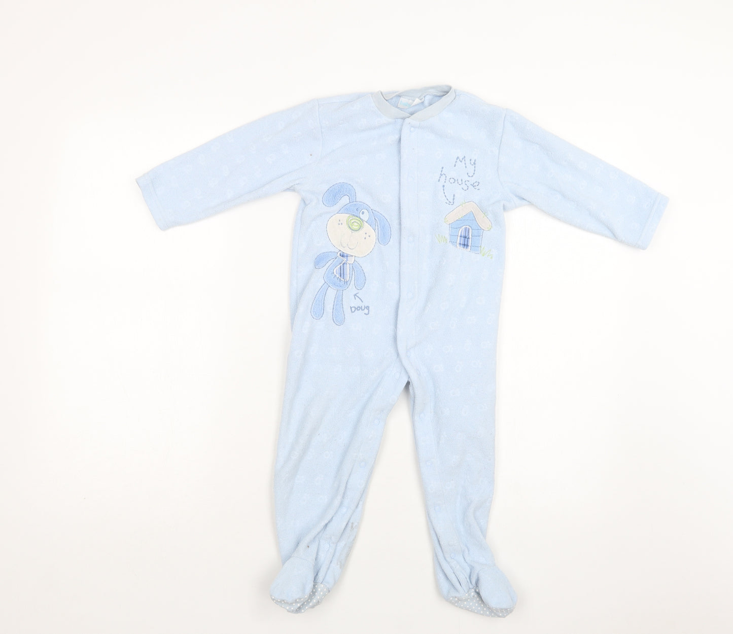 Baby Blue Baby Blue  Polyester Babygrow One-Piece Size 18-24 Months  Snap