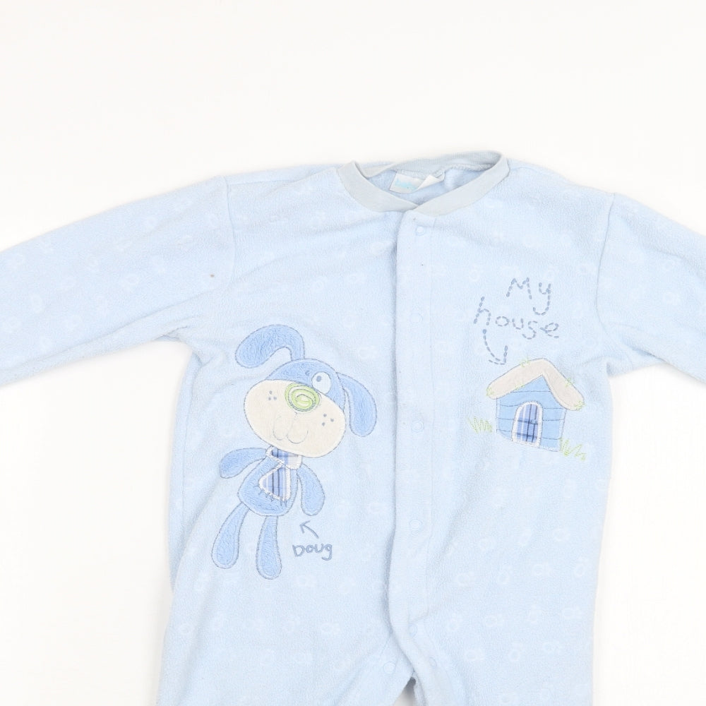Baby Blue Baby Blue  Polyester Babygrow One-Piece Size 18-24 Months  Snap
