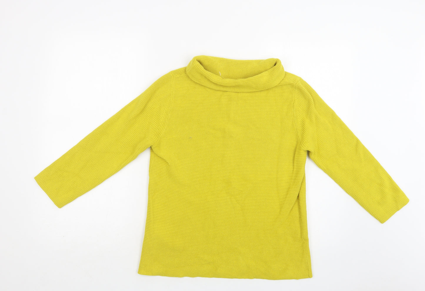 Hobbs Womens Yellow Roll Neck  Cotton Pullover Jumper Size M
