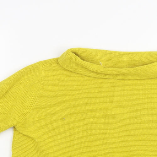 Hobbs Womens Yellow Roll Neck  Cotton Pullover Jumper Size M