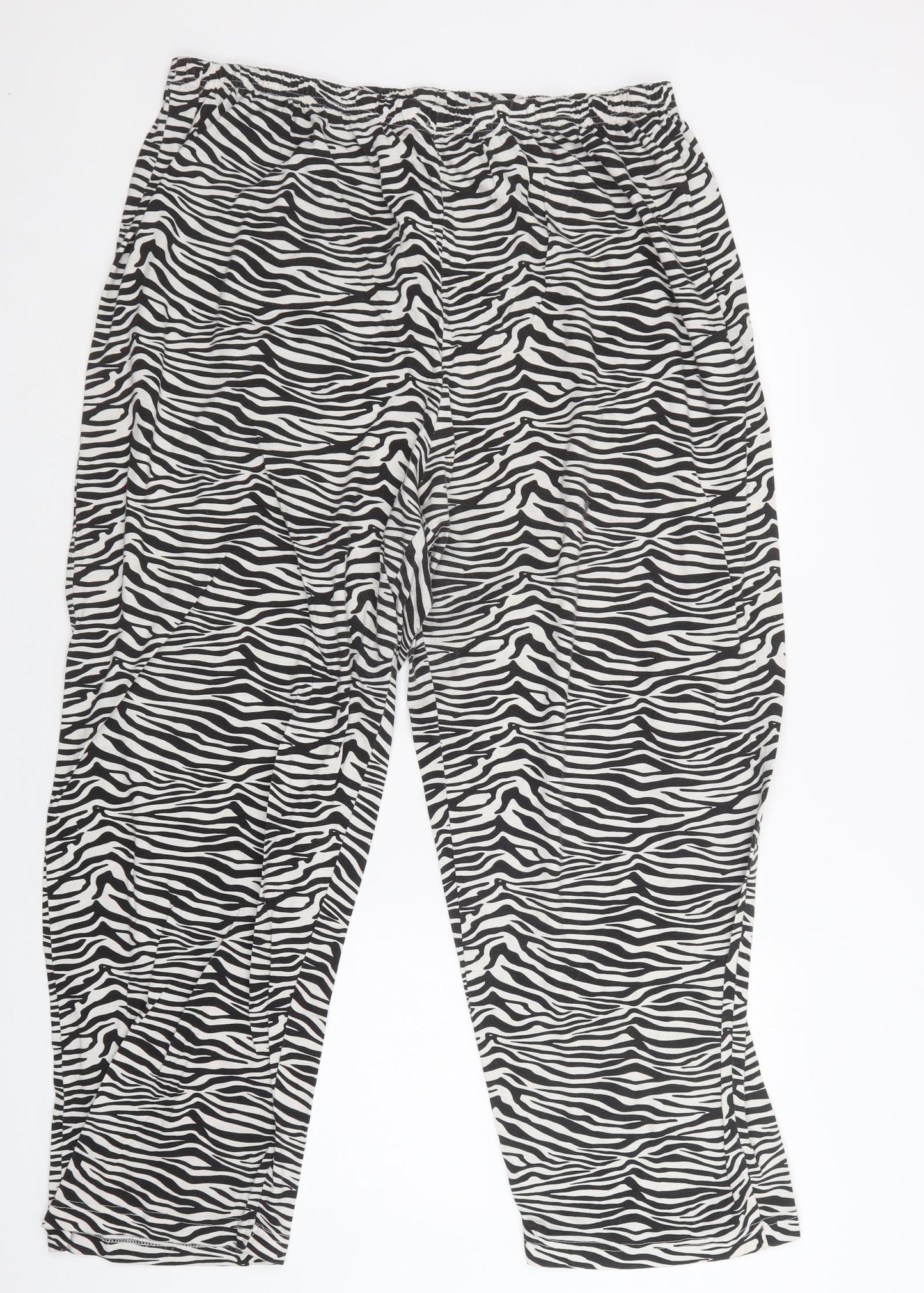 Pretty Secrets Womens Black Animal Print Cotton  Pyjama Pants Size 24