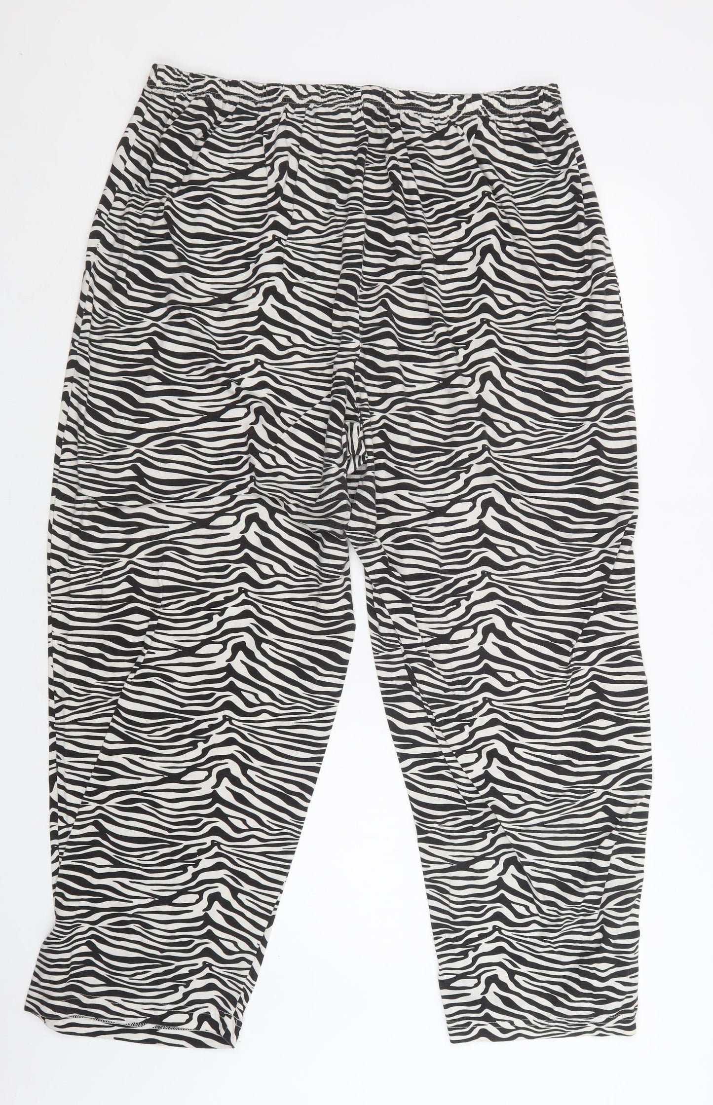 Pretty Secrets Womens Black Animal Print Cotton  Pyjama Pants Size 24