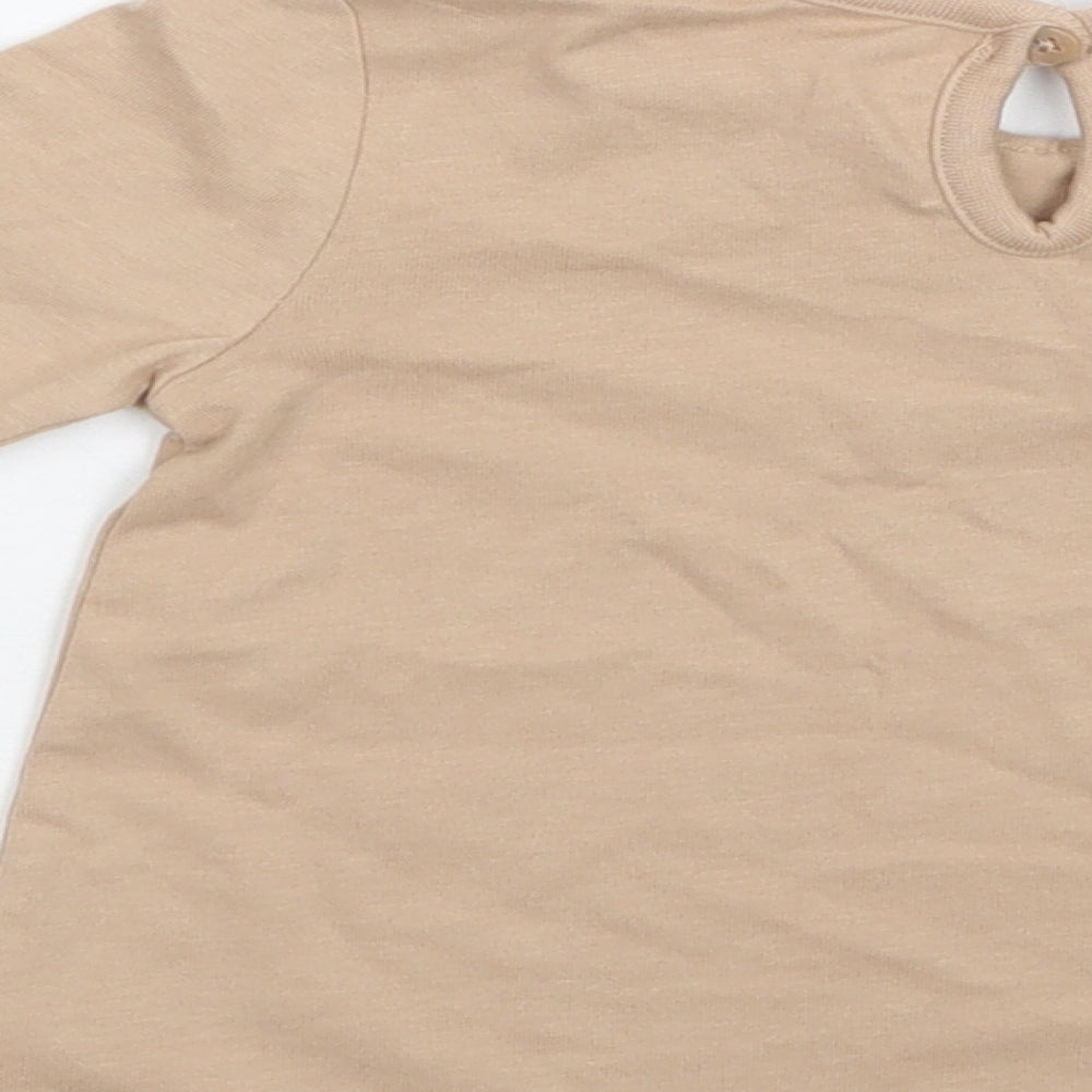 George Baby Beige  Cotton Basic Blouse Size 12-18 Months Collared