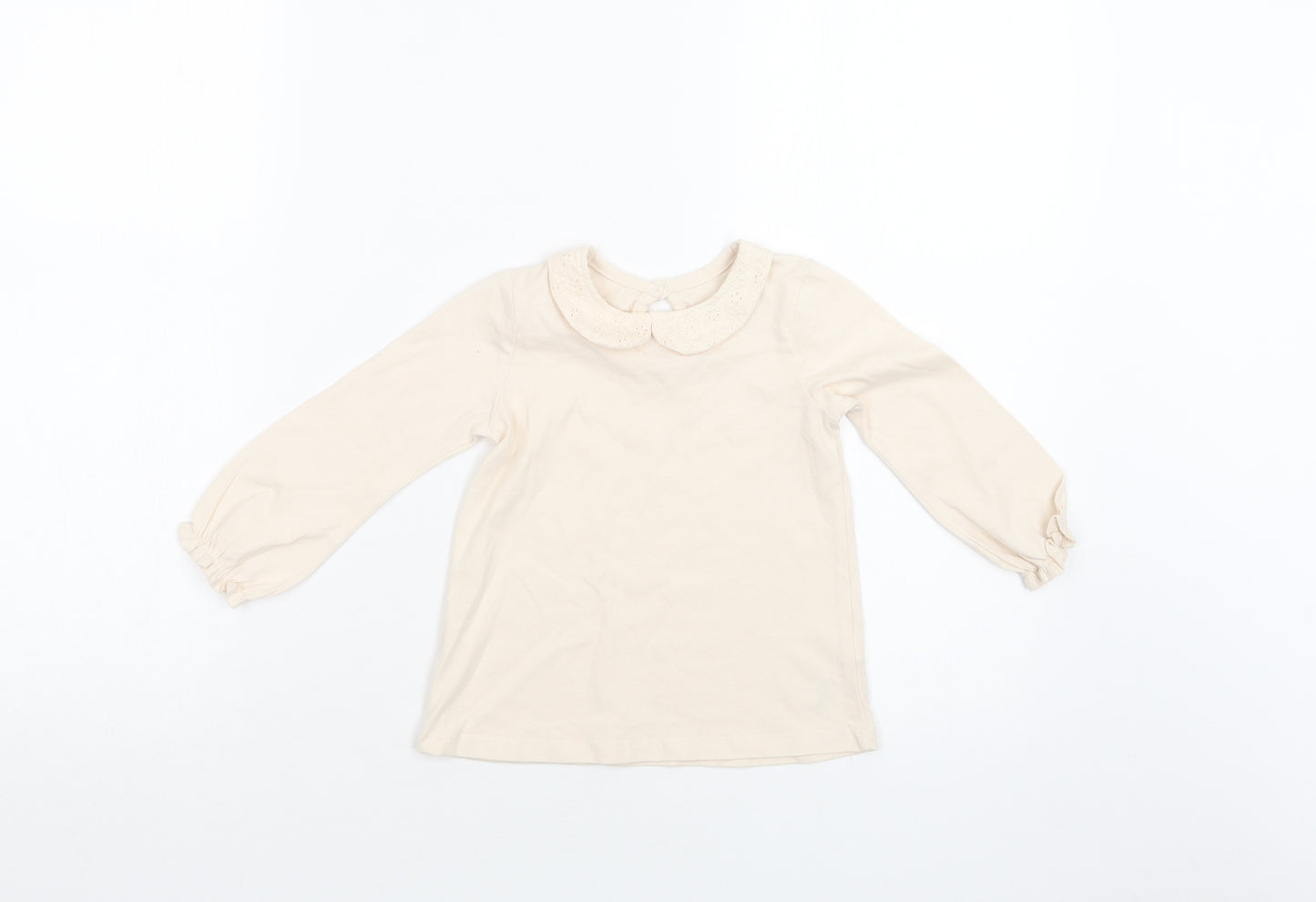 George Baby Beige  Cotton Basic Blouse Size 12-18 Months Collared Button