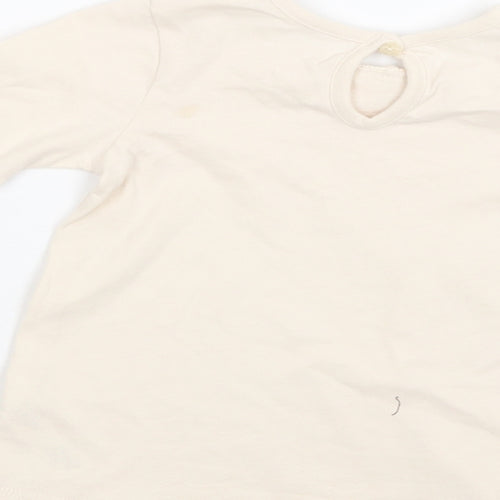 George Baby Beige  Cotton Basic Blouse Size 12-18 Months Collared Button