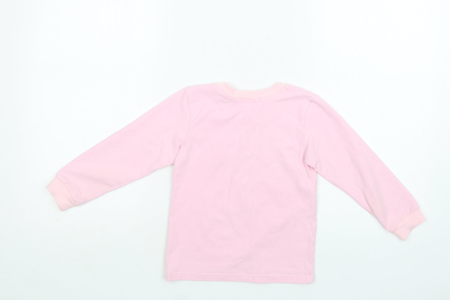 Baywell Girls Pink  Cotton Basic Blouse Size 4-5 Years Crew Neck  - Flamingo