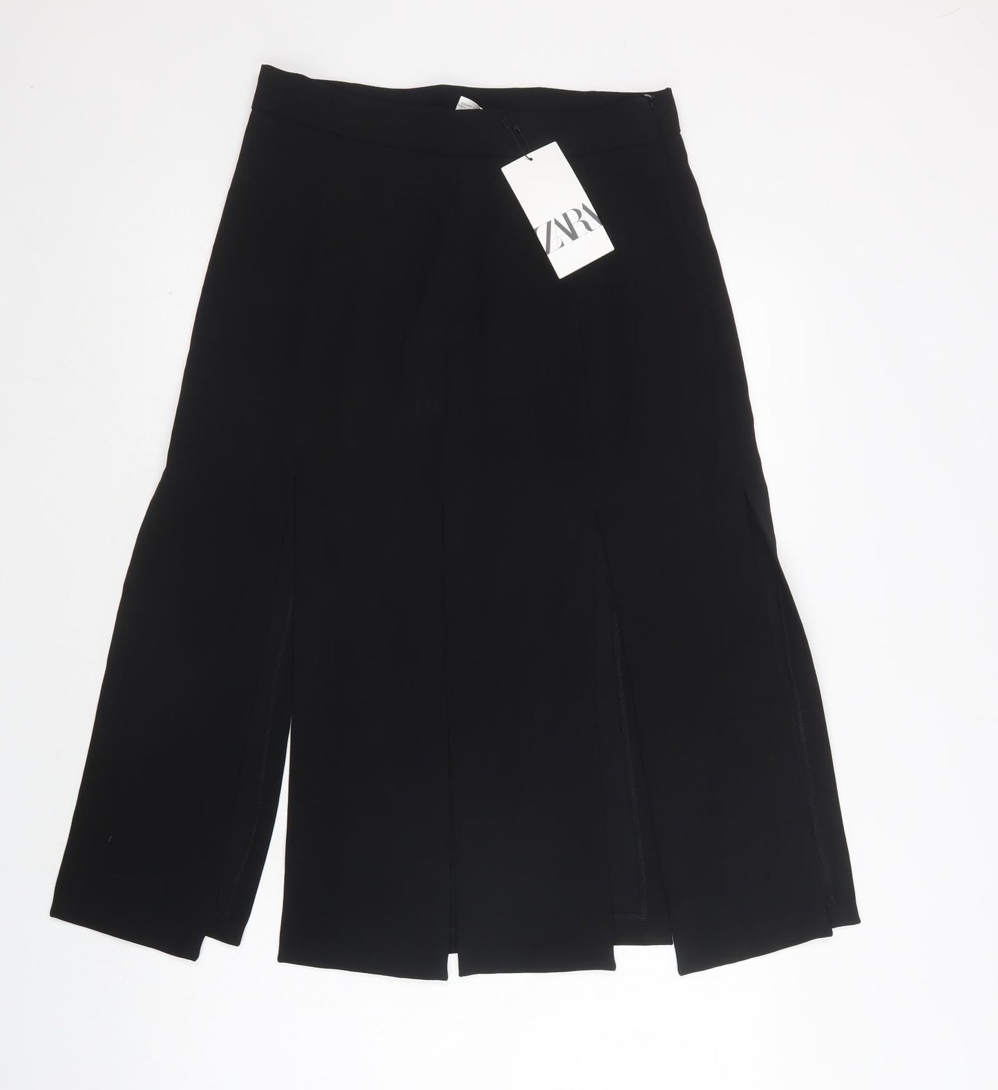 Zara Womens Black  Polyester A-Line Skirt Size M   Zip