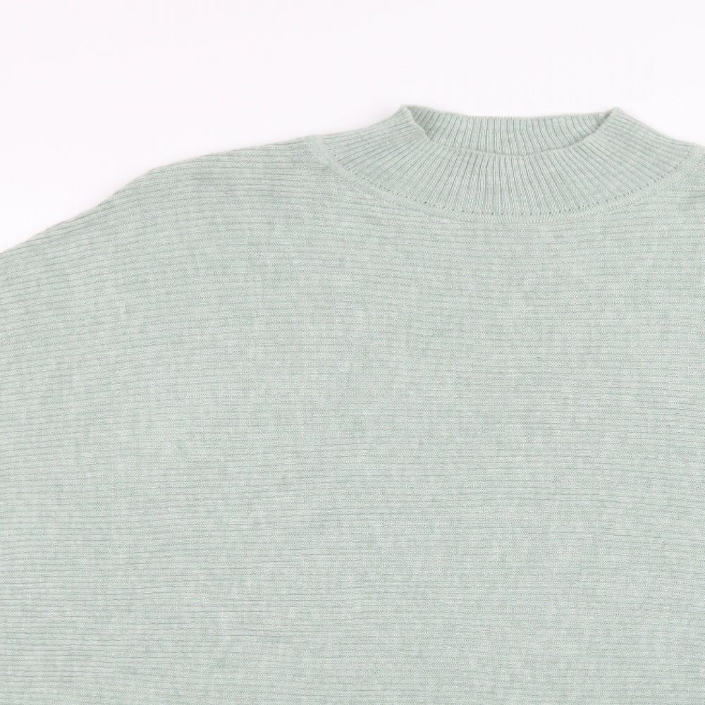F&F Womens Green Mock Neck  Polyester Pullover Jumper Size 14
