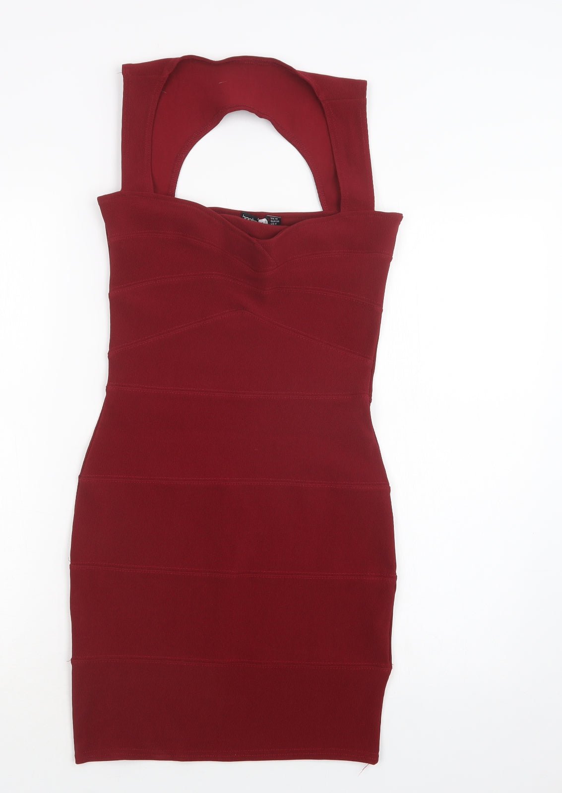 Boohoo Womens Red  Polyester Bodycon  Size 10  Halter