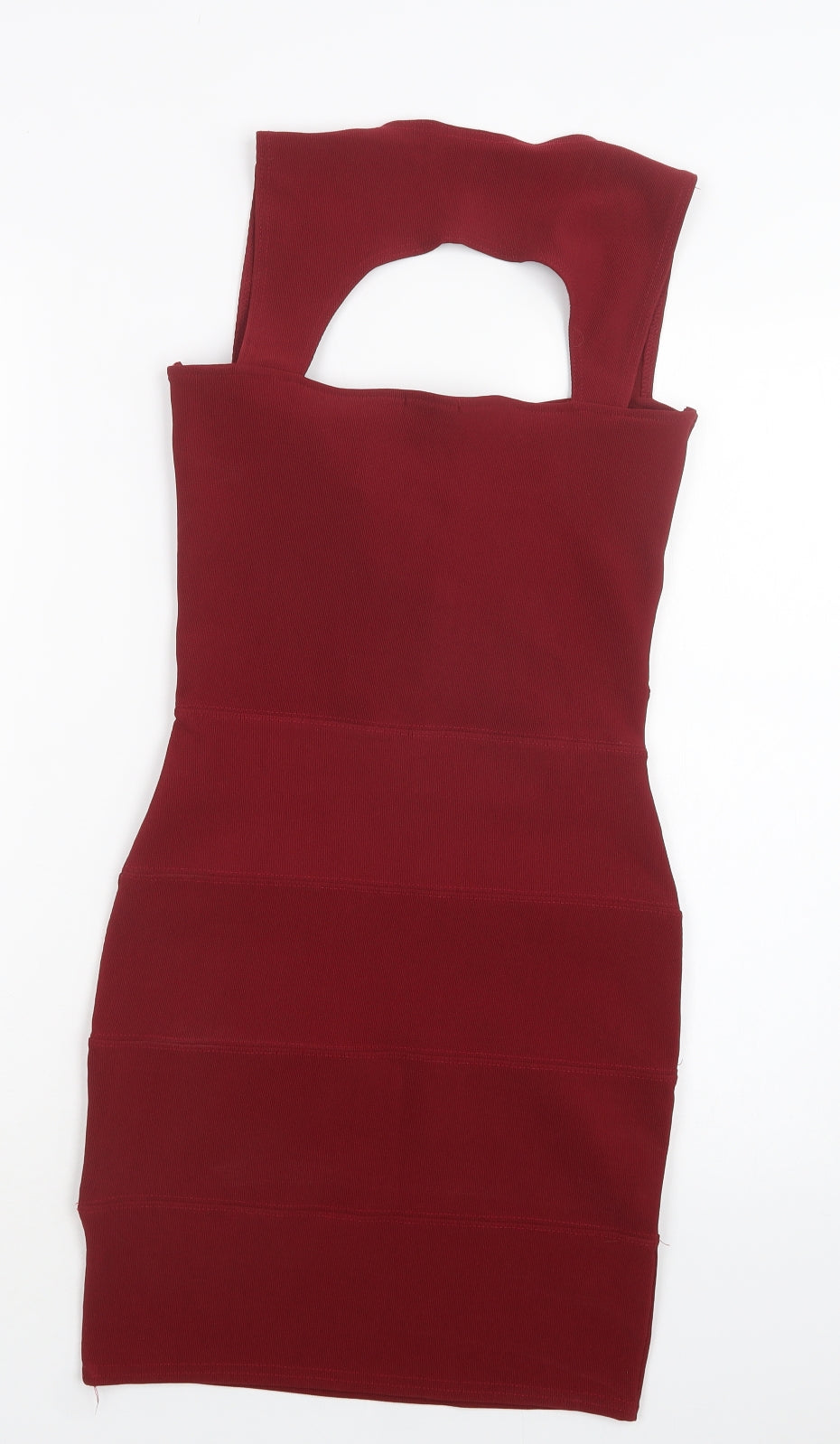 Boohoo Womens Red  Polyester Bodycon  Size 10  Halter