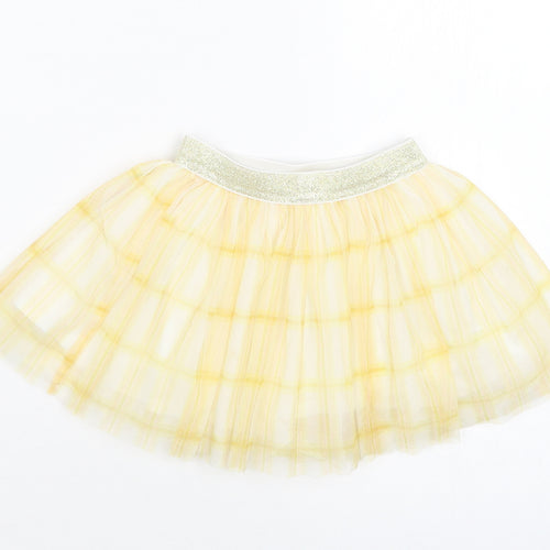 NEXT Baby Yellow Check Polyester Skater Skirt Size 3-6 Months
