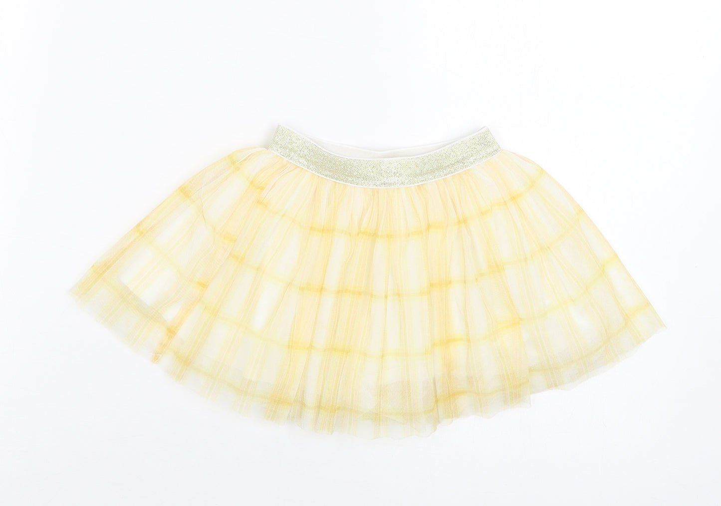 NEXT Baby Yellow Check Polyester Skater Skirt Size 3-6 Months