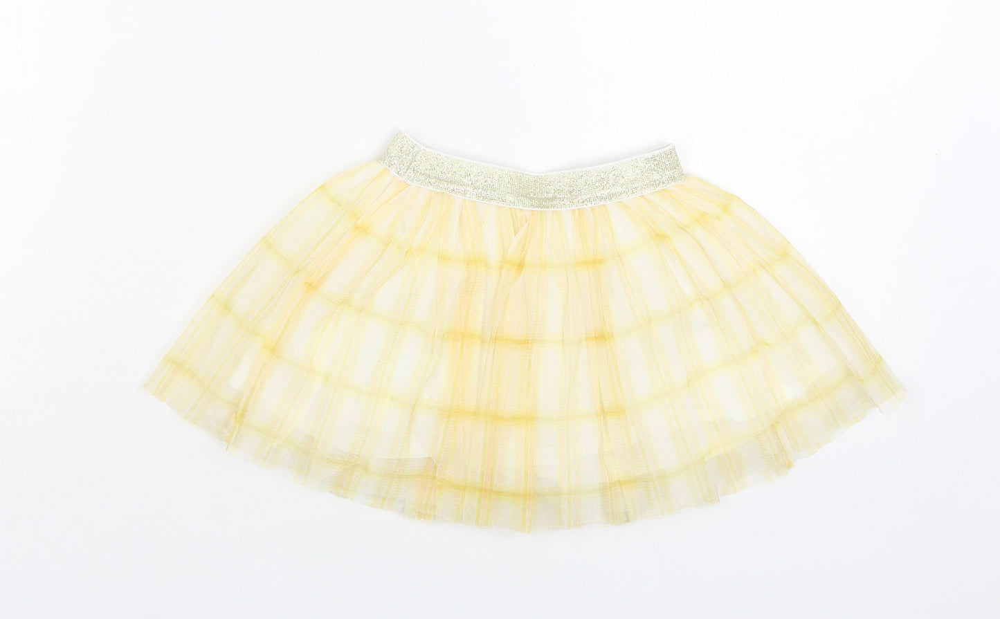 NEXT Baby Yellow Check Polyester Skater Skirt Size 3-6 Months