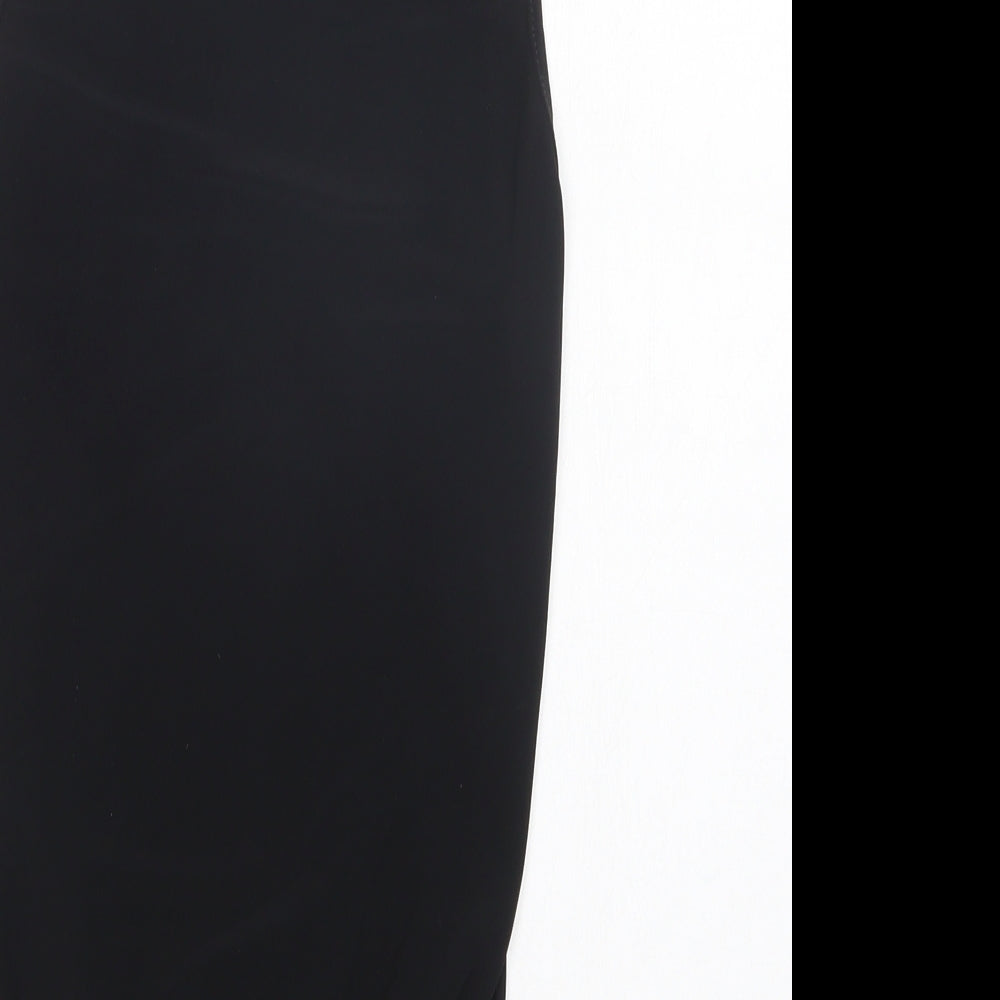 PRETTYLITTLETHING Womens Black  Polyester Bodysuit One-Piece Size 10  Snap