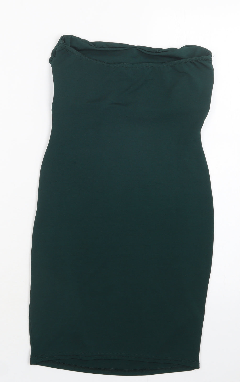 PRETTYLITTLETHING Womens Green  Polyester Bodycon  Size 10  One Shoulder
