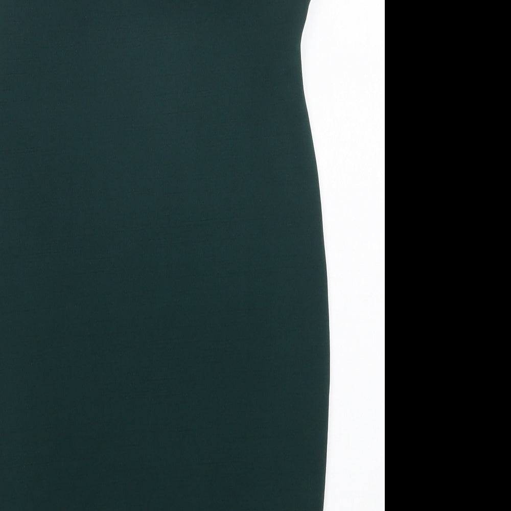 PRETTYLITTLETHING Womens Green  Polyester Bodycon  Size 10  One Shoulder