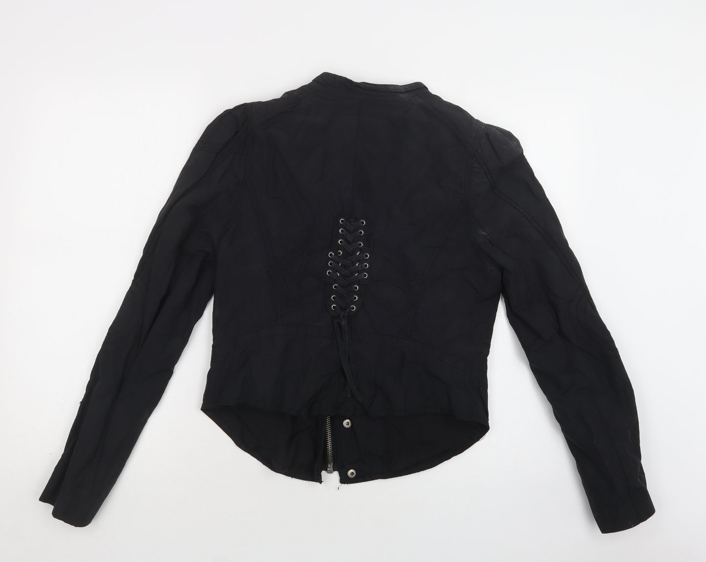 River Island Womens Black   Motorcycle Jacket Jacket Size 16  Zip