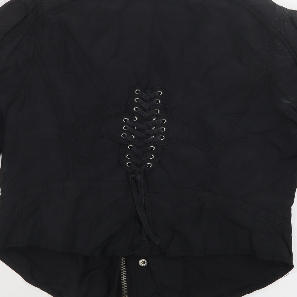 River Island Womens Black   Motorcycle Jacket Jacket Size 16  Zip