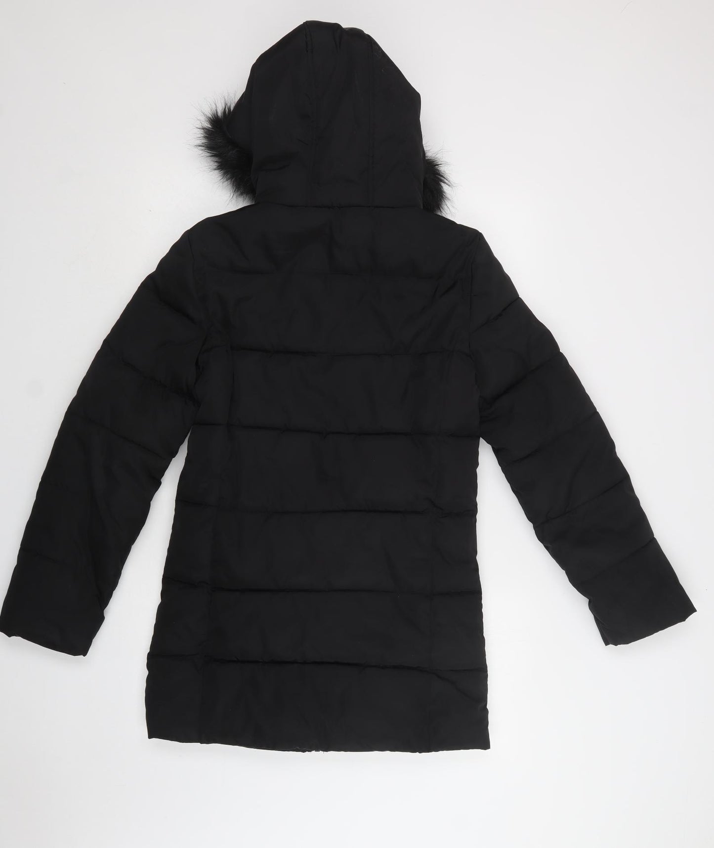 Miss E-Vie Girls Black   Parka Jacket Size 13-14 Years  Zip