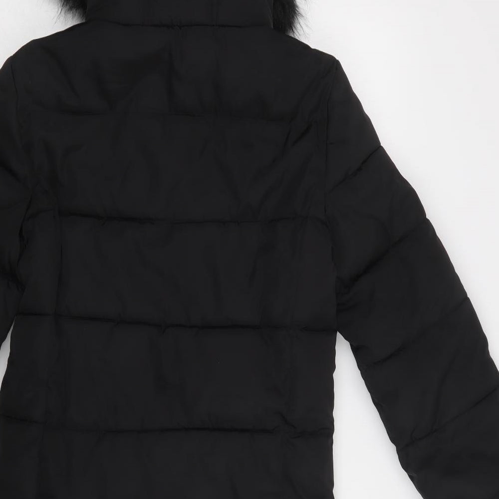 Miss E-Vie Girls Black   Parka Jacket Size 13-14 Years  Zip