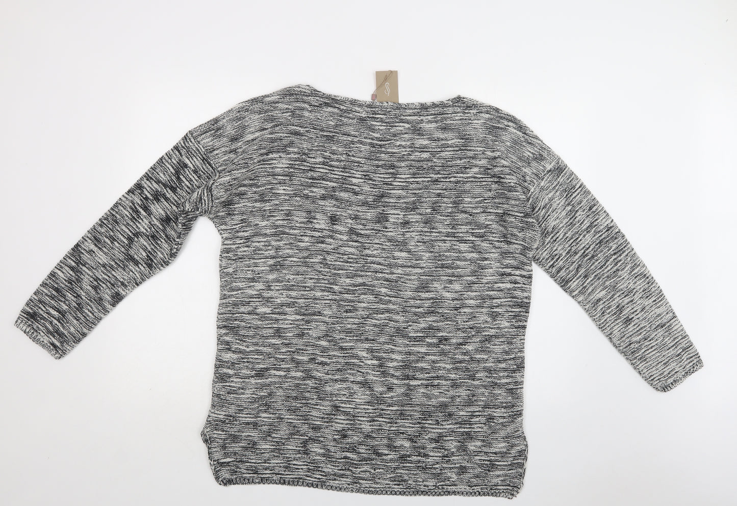 Soon Womens Grey Boat Neck  Acrylic Pullover Jumper Size 16