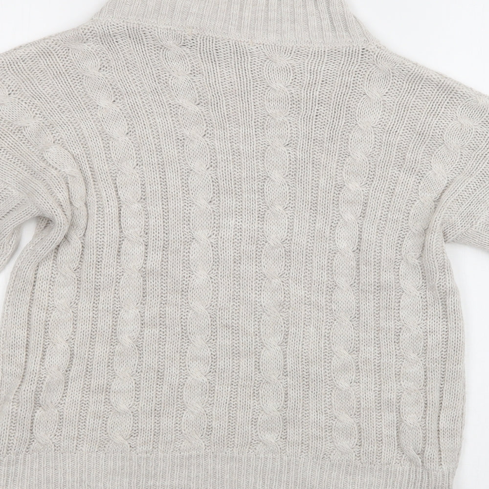 Lulura London Womens Grey Mock Neck  Acrylic Pullover Jumper Size S
