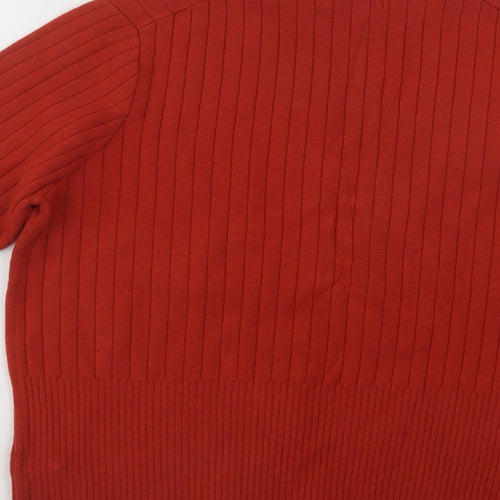 M&S Womens Brown Mock Neck  Viscose Pullover Jumper Size 18
