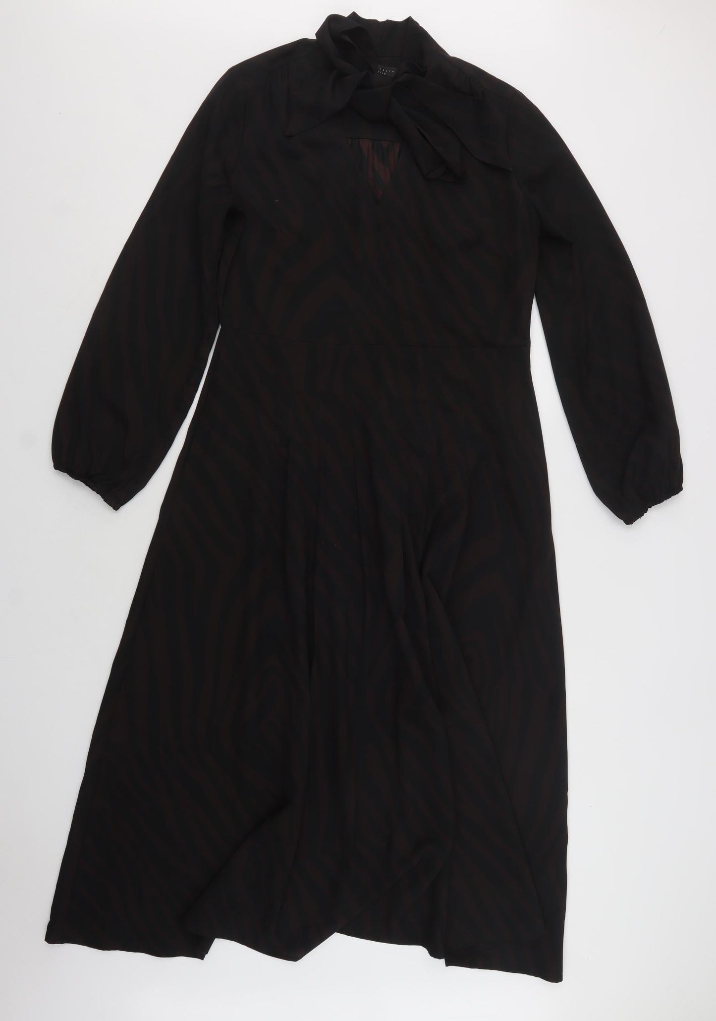 NEXT Womens Brown Animal Print Polyester Maxi  Size 12  V-Neck Zip