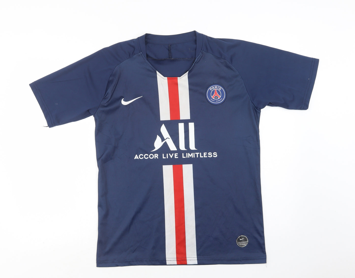 Nike Mens Blue  Polyester  T-Shirt Size M V-Neck  - Paris Saint-Germain