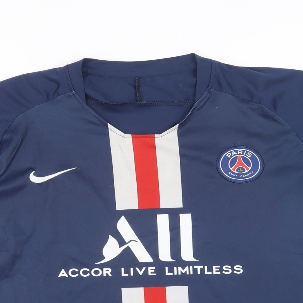 Nike Mens Blue  Polyester  T-Shirt Size M V-Neck  - Paris Saint-Germain