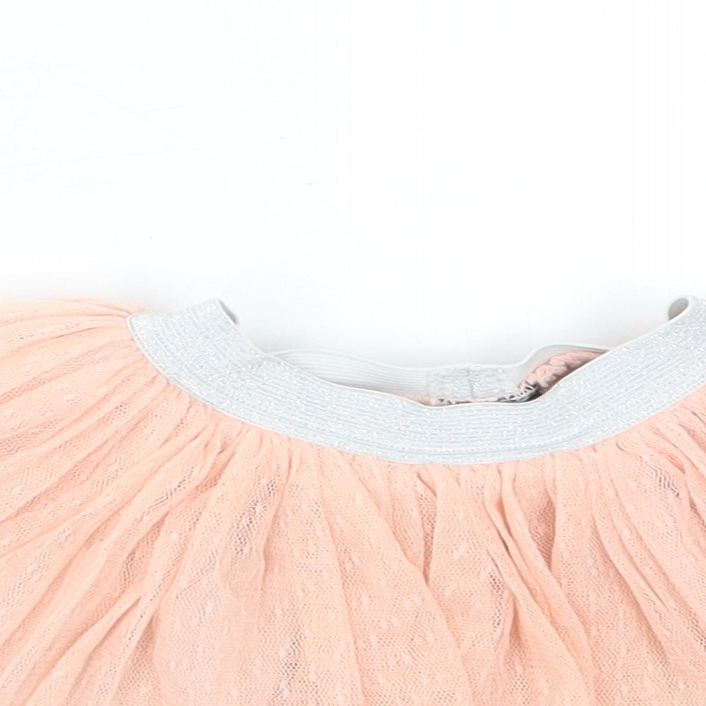 Preworn Baby Pink  Polyester Skater Skirt Size 12-18 Months