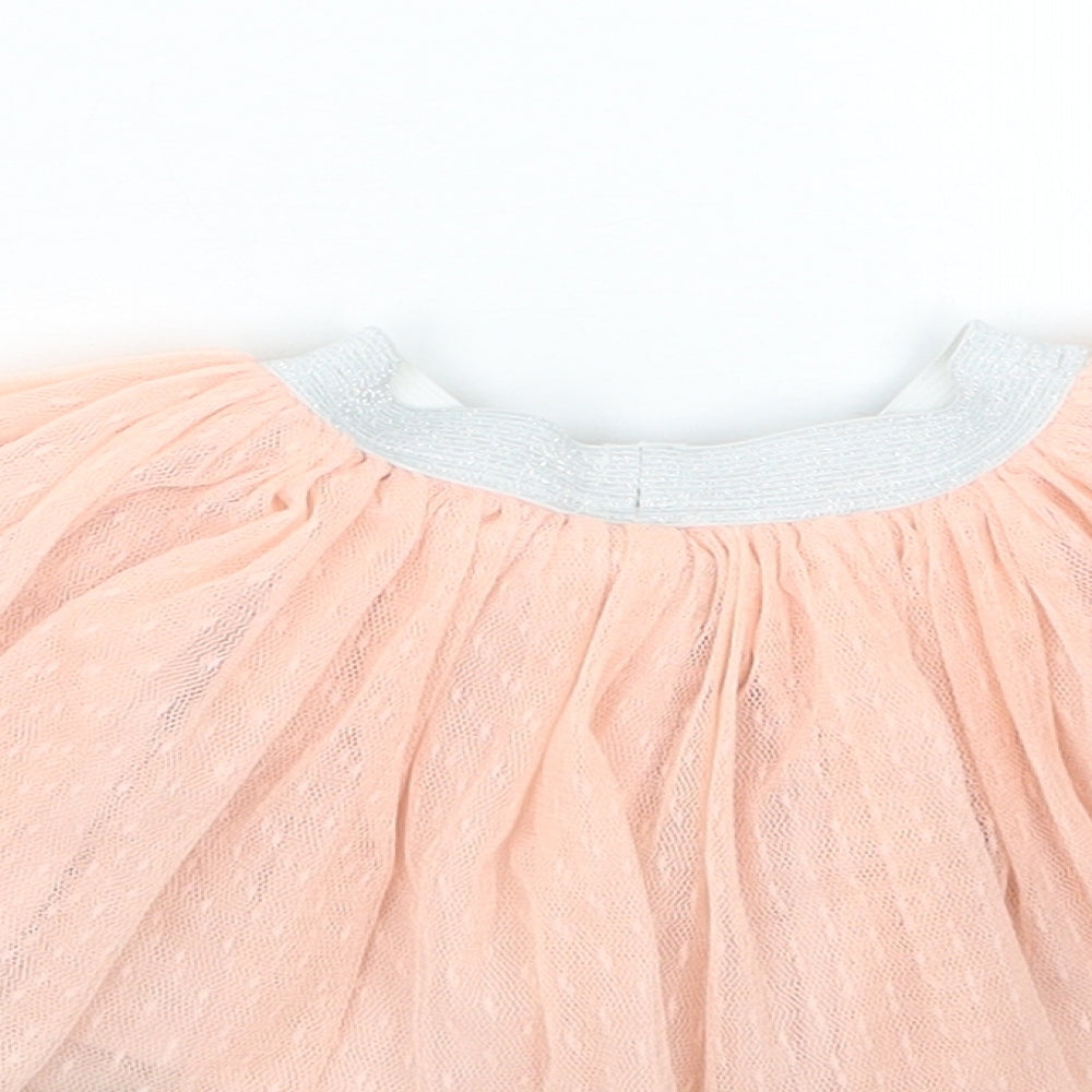 Preworn Baby Pink  Polyester Skater Skirt Size 12-18 Months