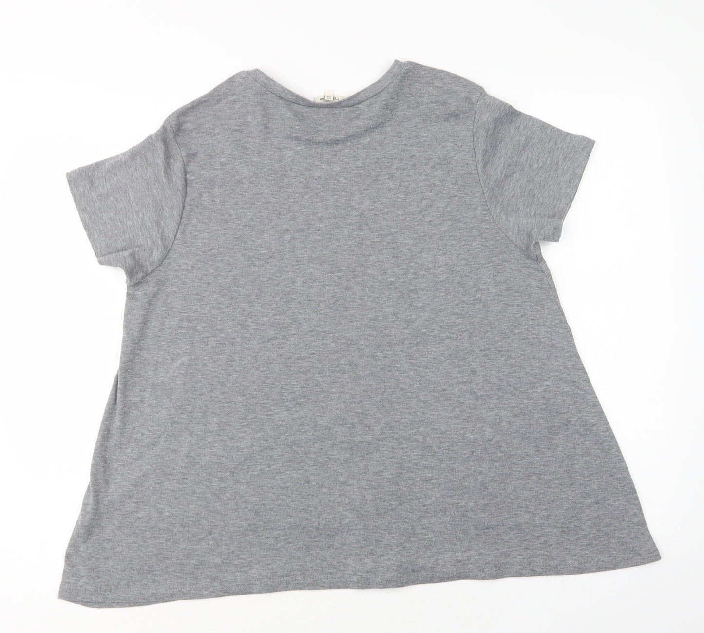 River Island Womens Grey  Polyester Basic Blouse Size 12 Crew Neck