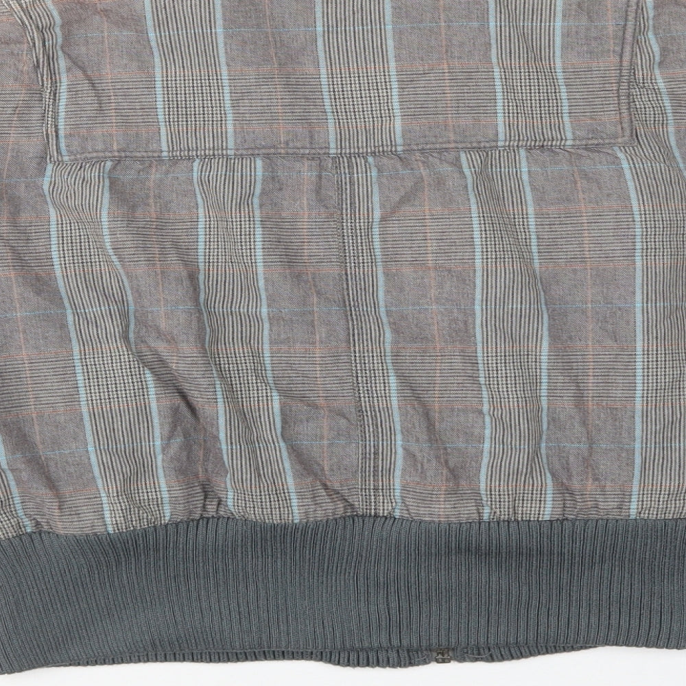 River Island Womens Grey Check  Bomber Jacket Jacket Size 14  Zip