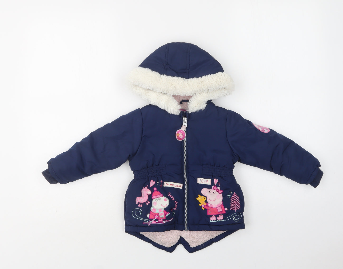 Nutmeg Baby Blue   Puffer Jacket Jacket Size 12-18 Months   Zip - Peppa Pig