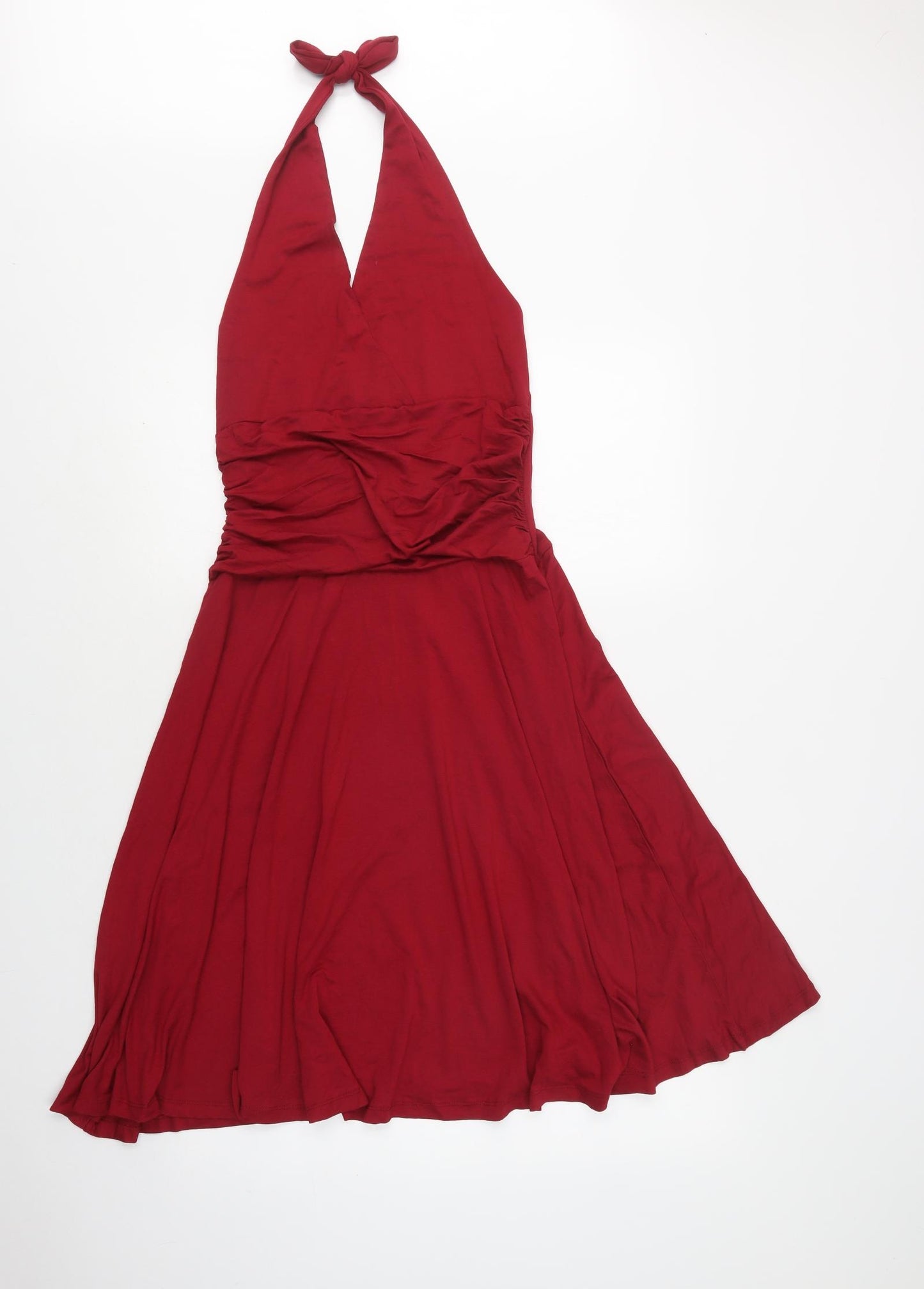 Glamour Empire Womens Red  Viscose Fit & Flare  Size S  Halter