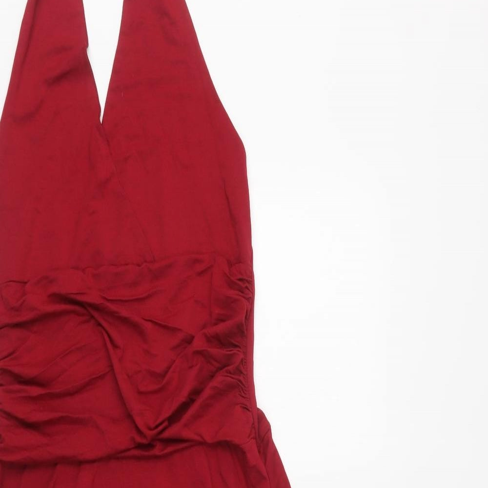 Glamour Empire Womens Red  Viscose Fit & Flare  Size S  Halter