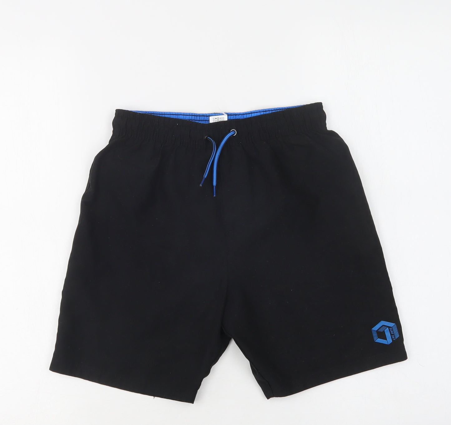 F&F Boys Black  Polyester Bermuda Shorts Size 10-11 Years  Regular Drawstring