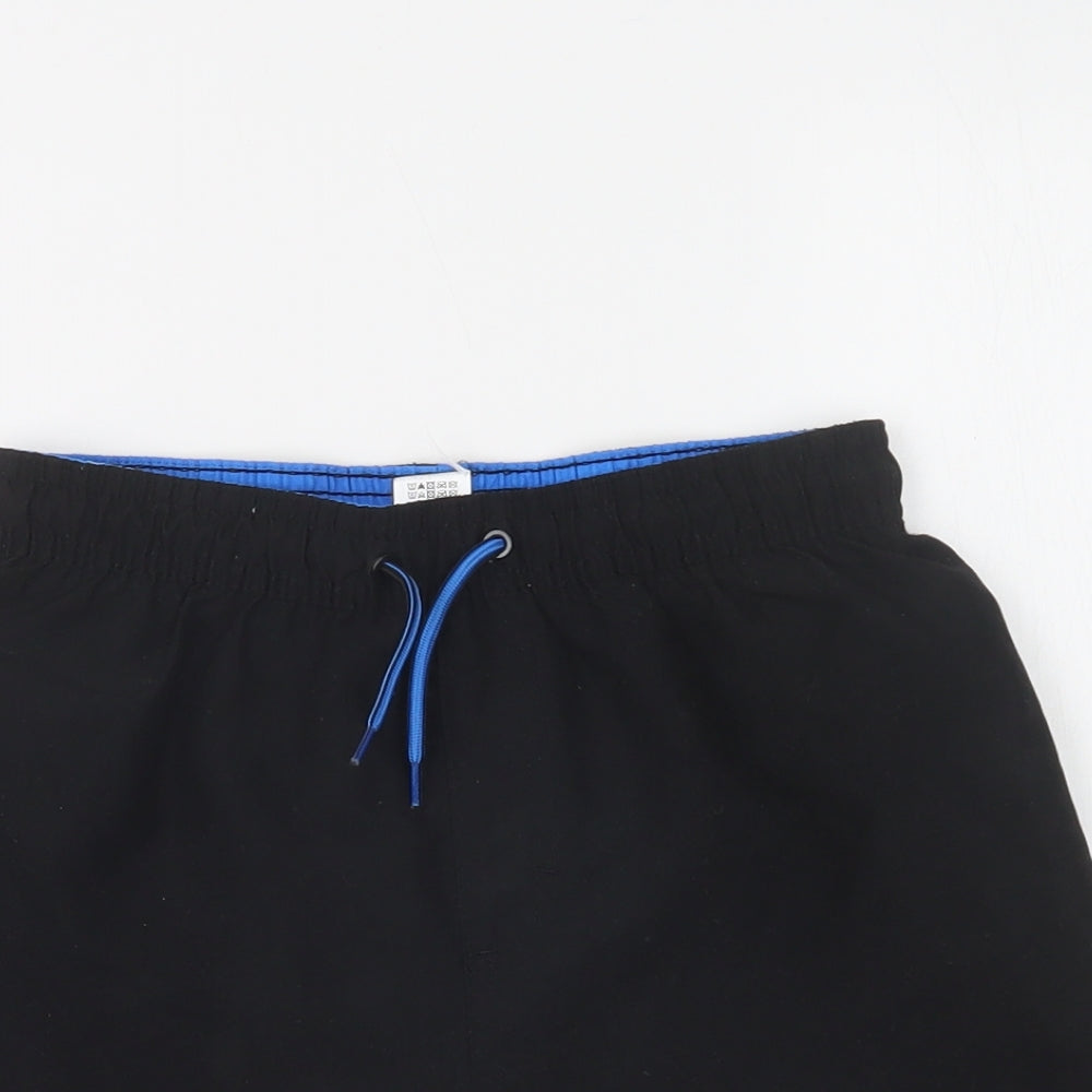 F&F Boys Black  Polyester Bermuda Shorts Size 10-11 Years  Regular Drawstring