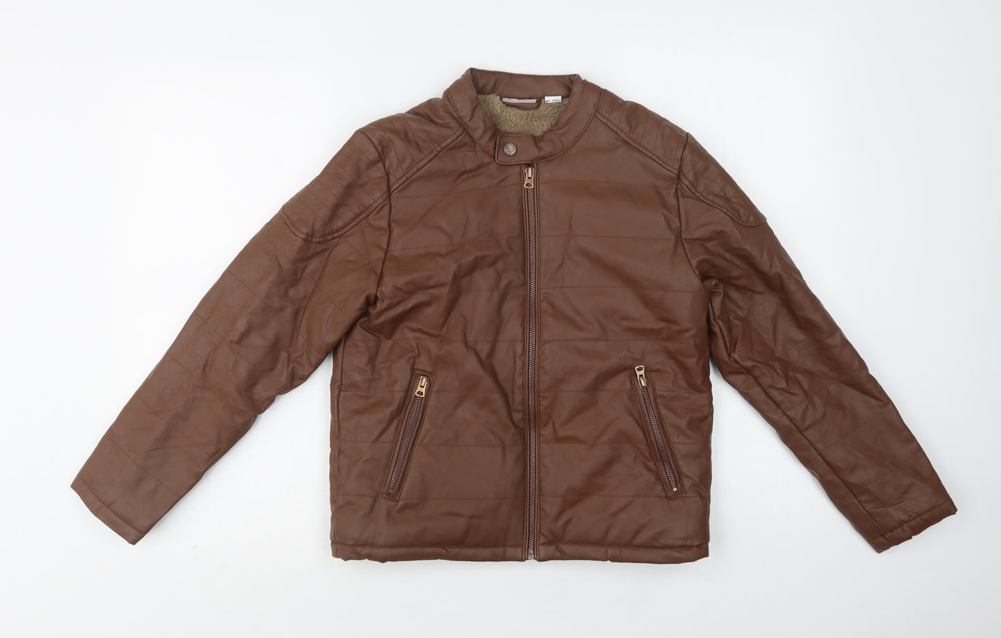 Pepperts Girls Brown   Motorcycle Jacket Jacket Size 10-11 Years  Zip