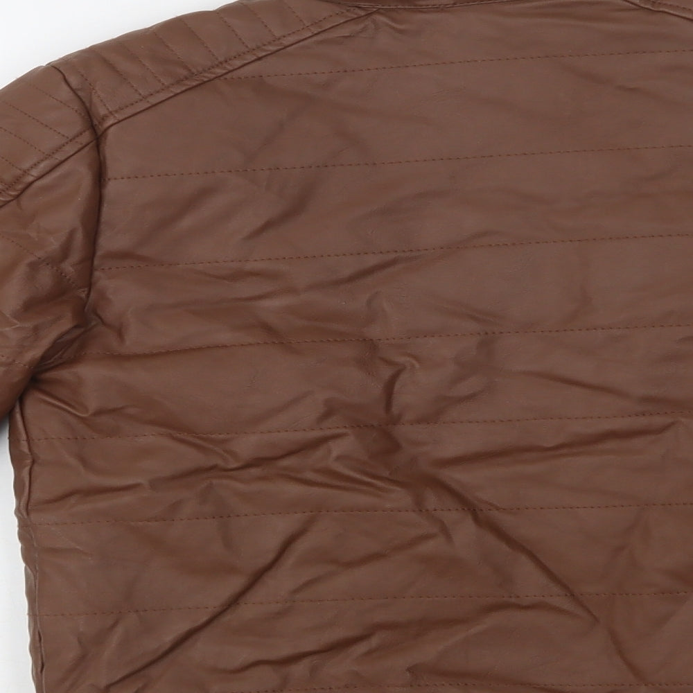 Pepperts Girls Brown   Motorcycle Jacket Jacket Size 10-11 Years  Zip