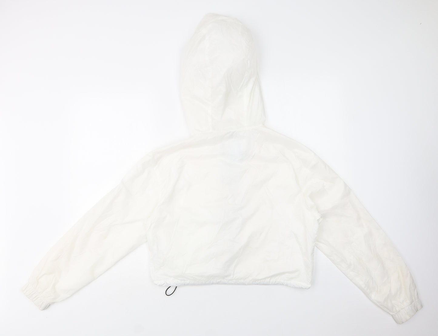 Bershka Womens White   Windbreaker Jacket Size L  Zip