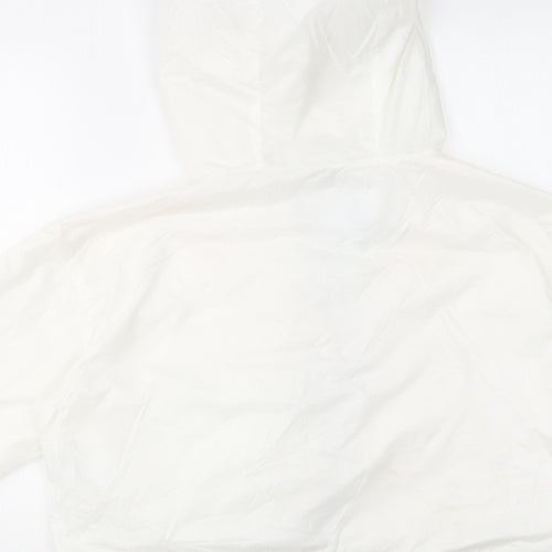 Bershka Womens White   Windbreaker Jacket Size L  Zip