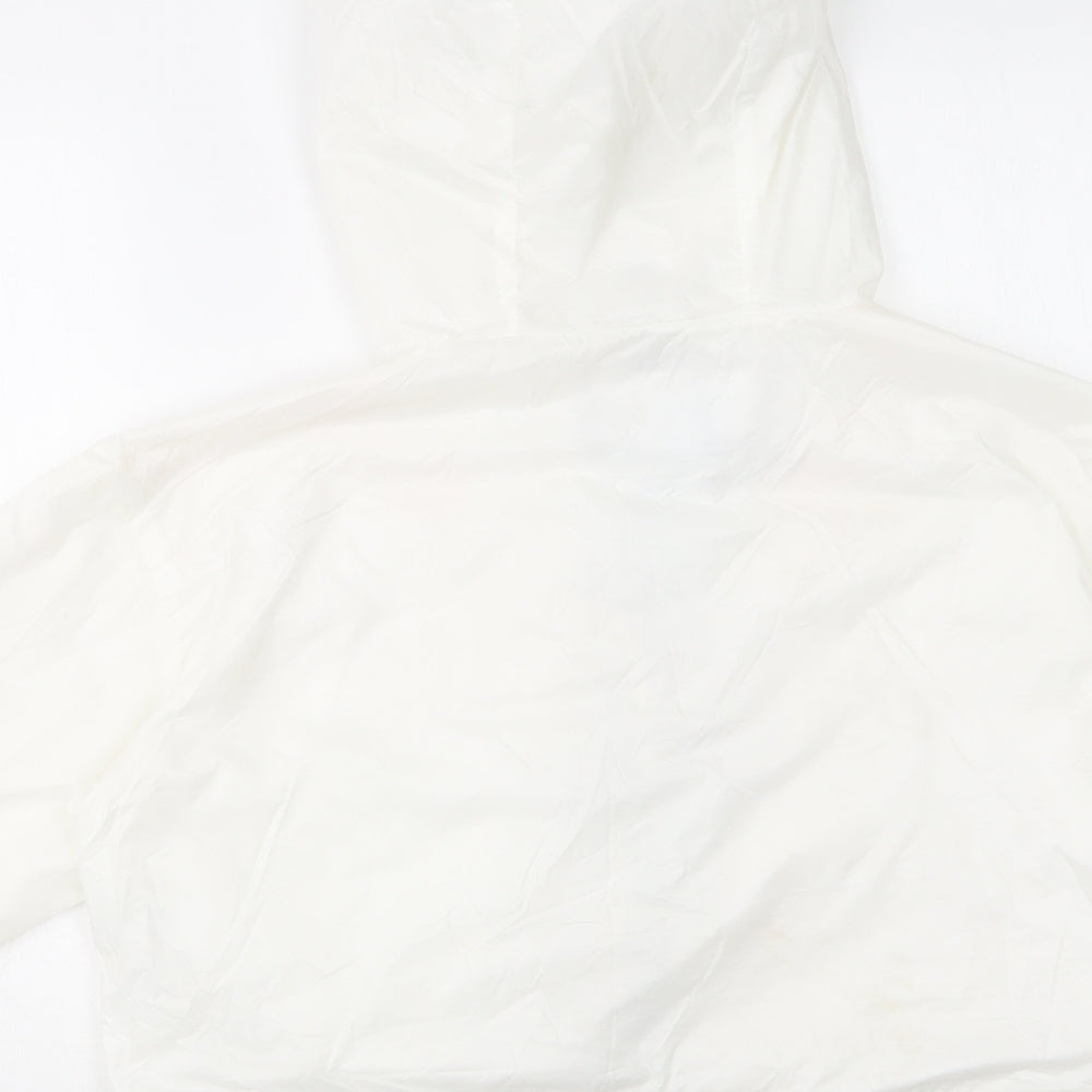 Bershka Womens White   Windbreaker Jacket Size L  Zip