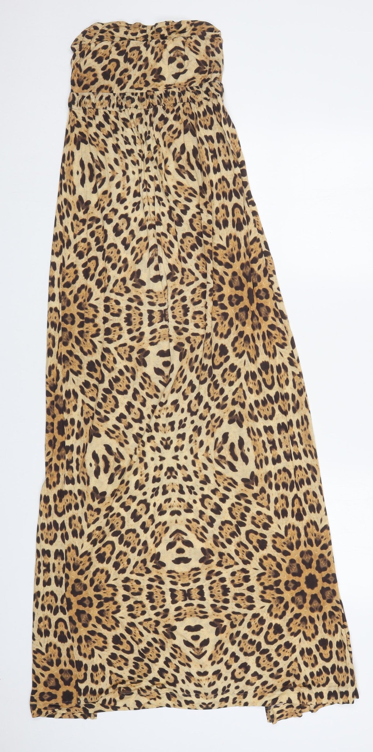 Melissa Odabash Womens Brown Animal Print Viscose Maxi  Size S   Pullover