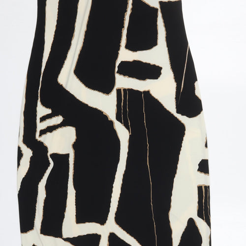 Oui Womens Beige Geometric Polyester Maxi  Size 12  Round Neck Pullover