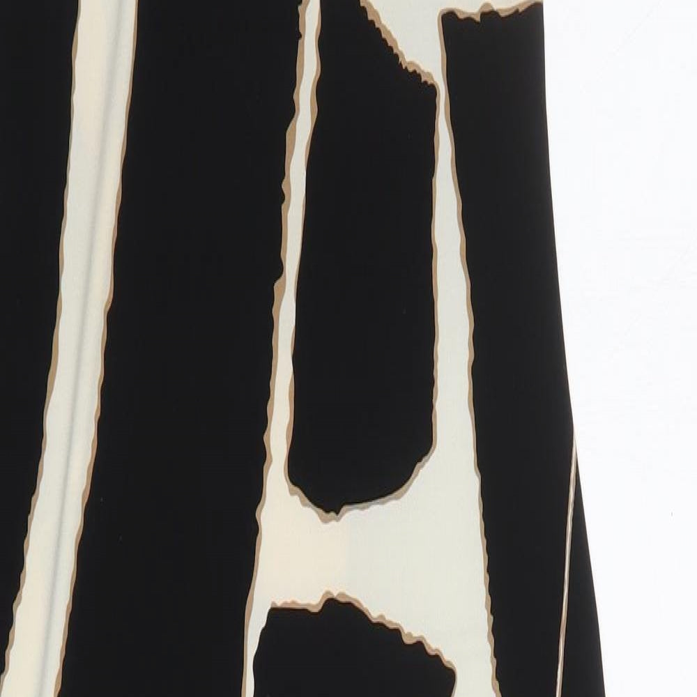 Oui Womens Beige Geometric Polyester Maxi  Size 12  Round Neck Pullover