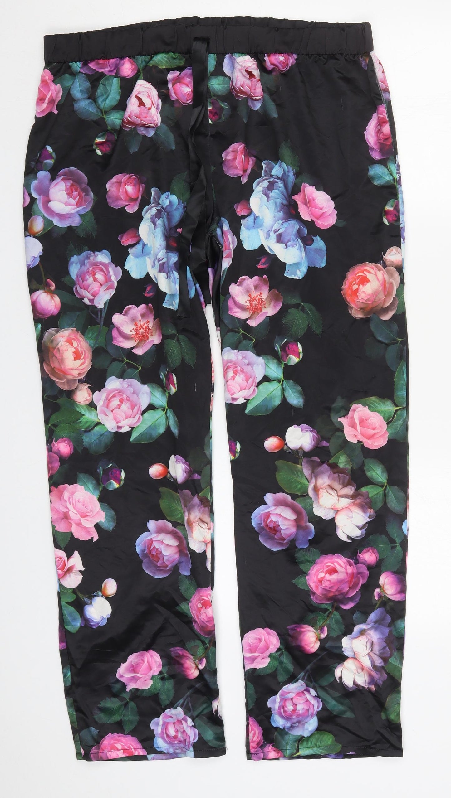 George Womens Multicoloured Floral Polyester Trousers  Size 16 L28.5 in Regular Drawstring - Pyjama Pants
