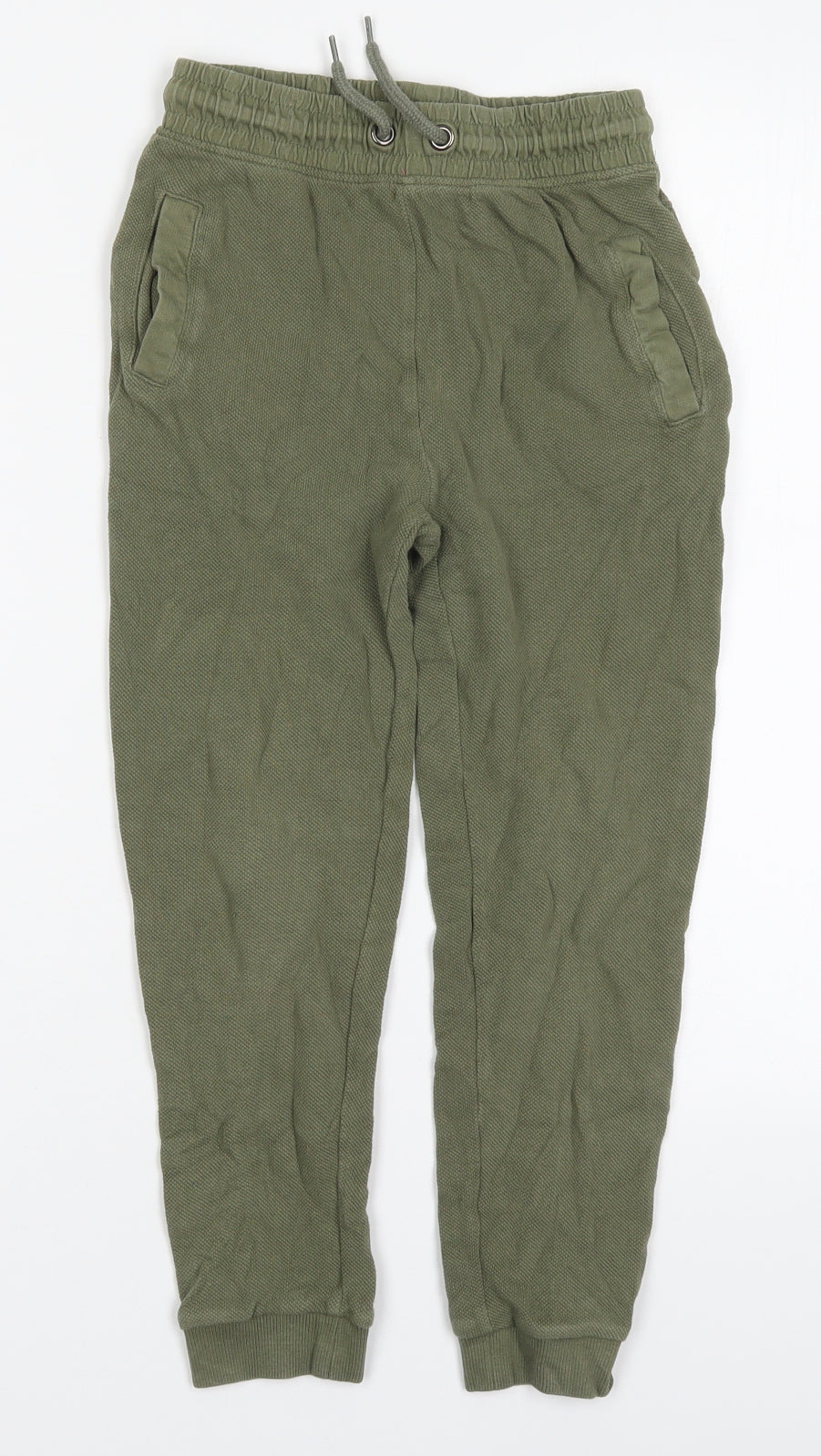 TU Boys Green  Cotton Sweatpants Trousers Size 8 Years  Regular Drawstring